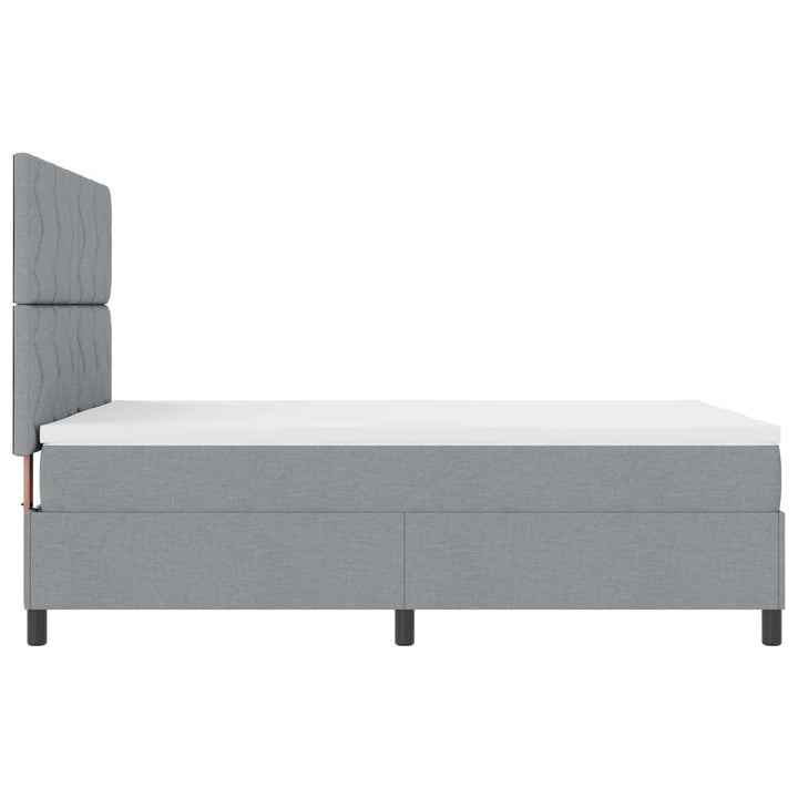 Box spring seng med madras med LED Lysegrå 160 x 200 cm Stof