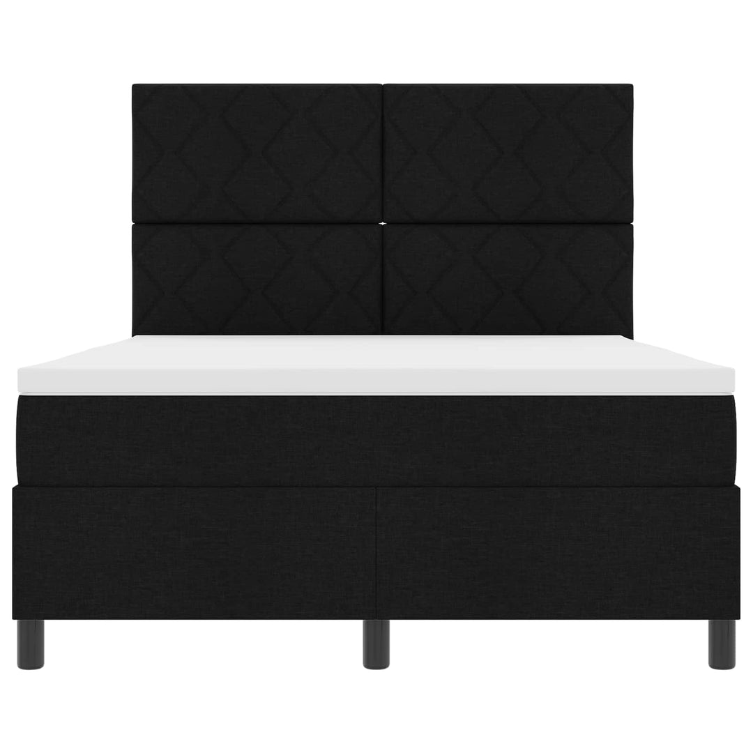 Box spring seng med LED-lysstrimler Sort 160 x 200 cm Stof