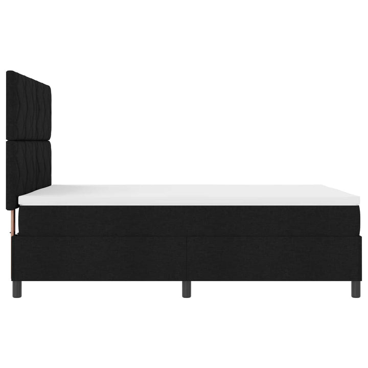 Box spring seng med LED-lysstrimler Sort 160 x 200 cm Stof