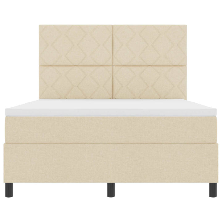Box spring seng med LED-lysstrimler Creme 160 x 200 cm Stof