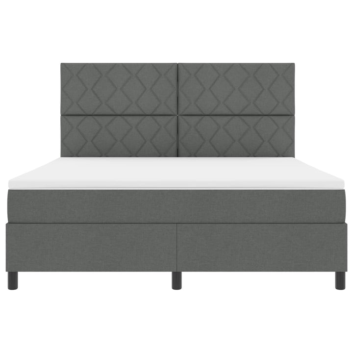 Box spring seng med LED-lysstrimler Mørkegrå 180 x 200 cm Stof