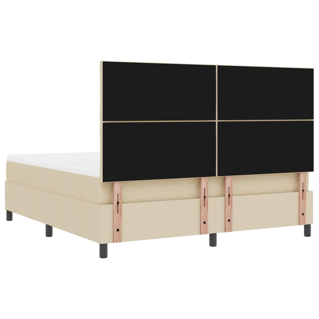 Box spring seng med LED-lysstrimler Creme 180 x 200 cm Stof