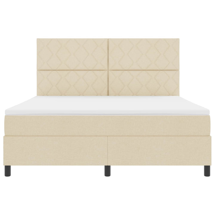 Box spring seng med LED-lysstrimler Creme 180 x 200 cm Stof