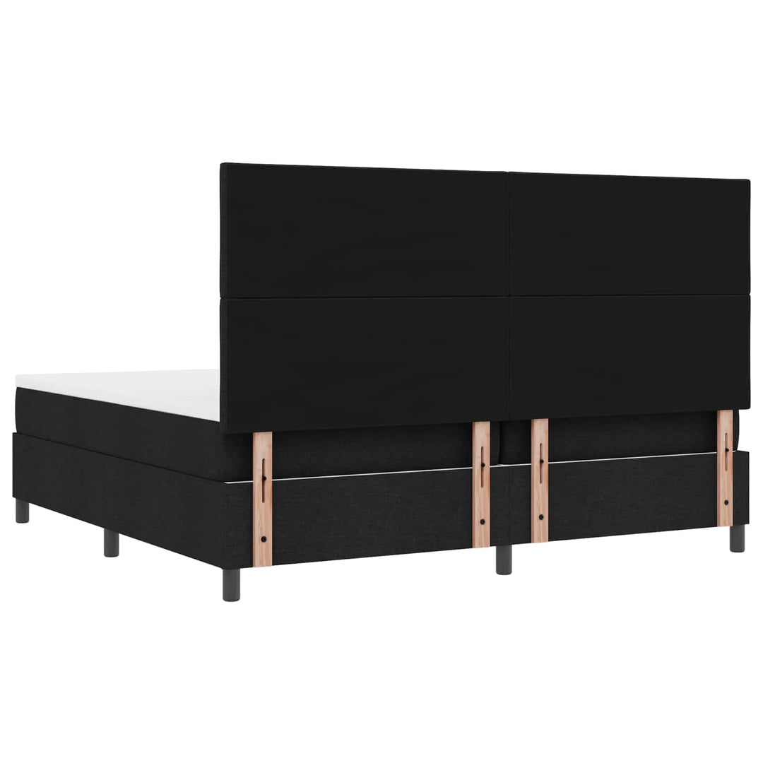 Box spring seng med madras med LED Sort 200 x 200 cm Stof