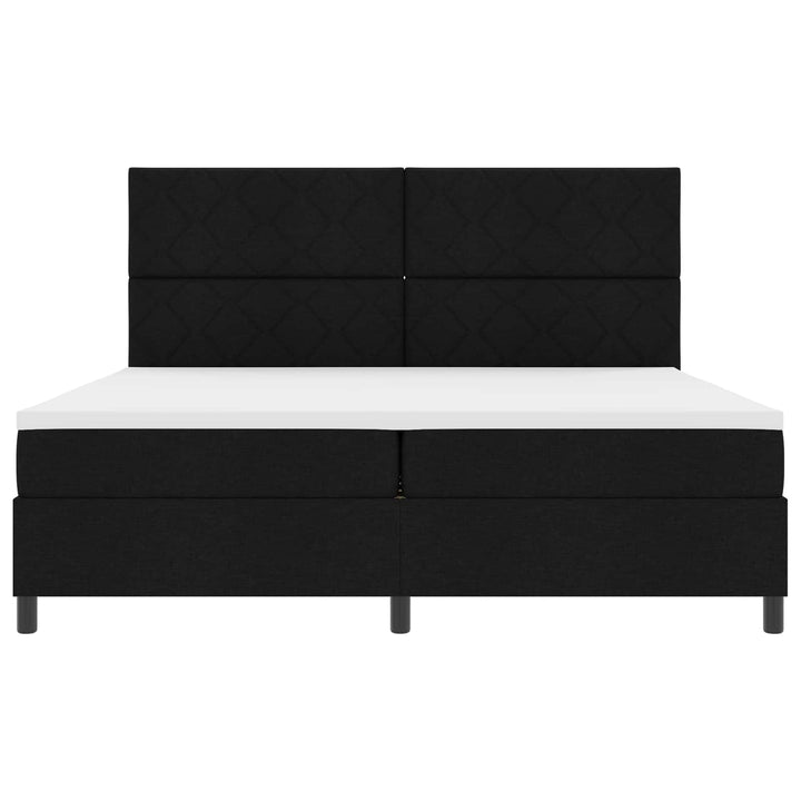 Box spring seng med madras med LED Sort 200 x 200 cm Stof