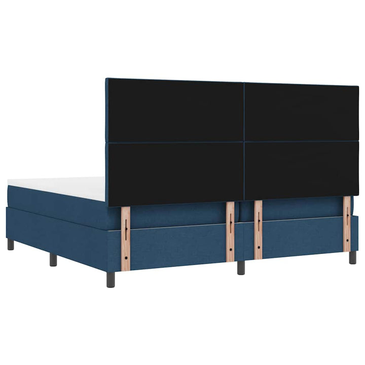 Box spring seng med madras med LED Blå 200 x 200 cm Stof