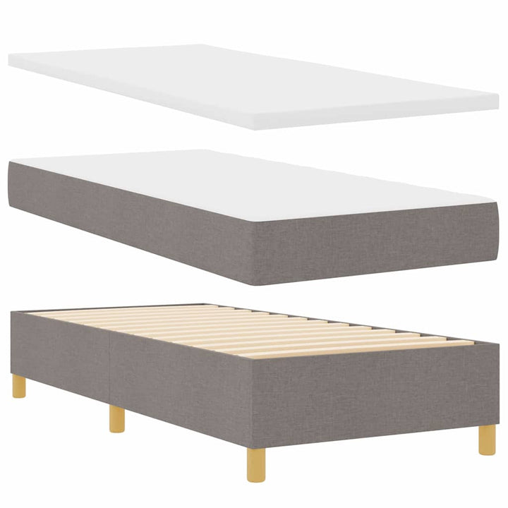 LED Box Spring Bed med hovedgærde Gråbrun 80 x 200 cm Stof
