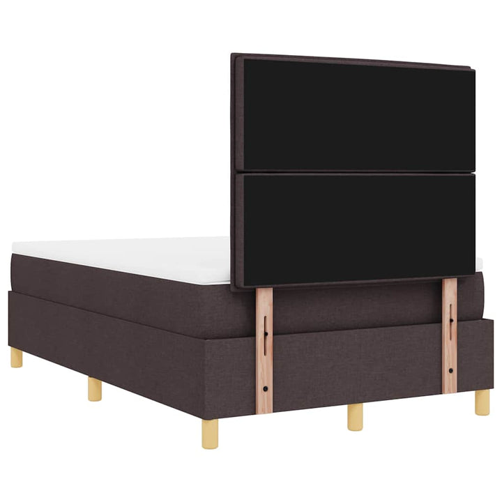 LED Box Spring Bed med hovedgærde Mørk Brun 120 x 200 cm Stof