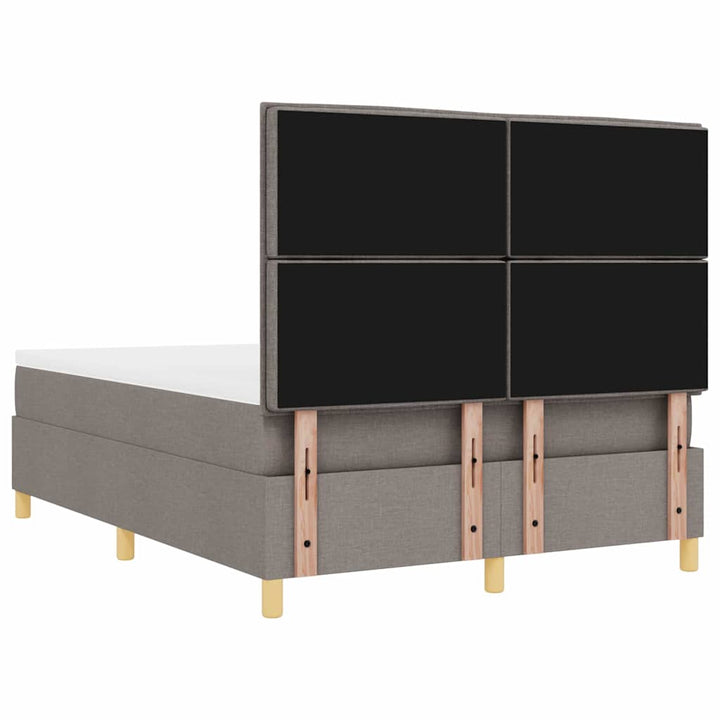 LED Box Spring Bed med hovedgærde Gråbrun 160 x 200 cm Stof