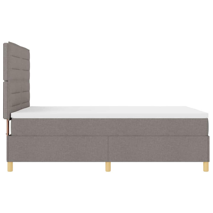 LED Box Spring Bed med hovedgærde Gråbrun 160 x 200 cm Stof
