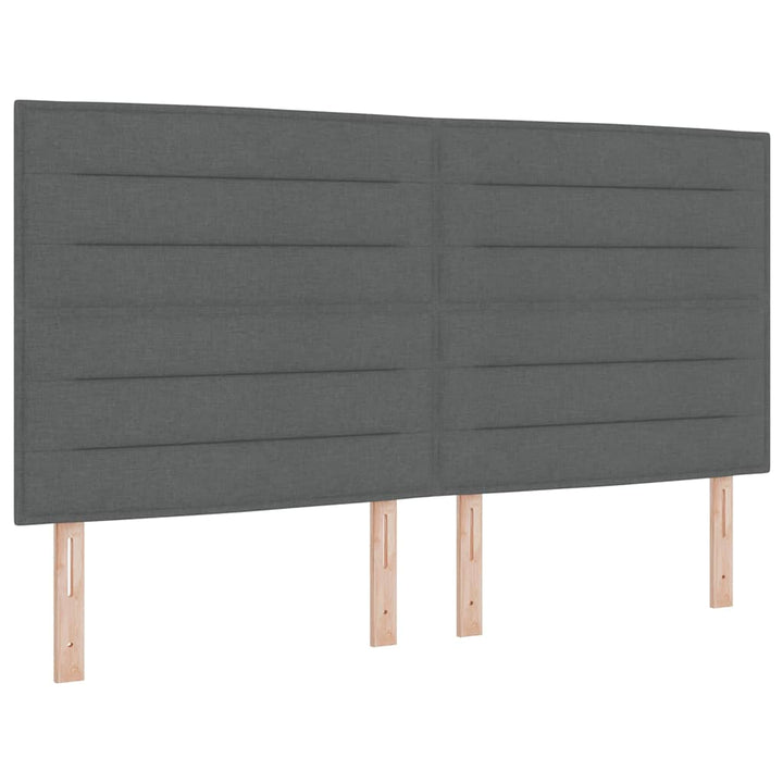 LED Box Spring Bed med hovedgærde Mørkegrå 180 x 200 cm Stof