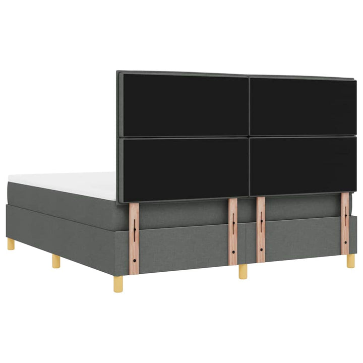 LED Box Spring Bed med hovedgærde Mørkegrå 180 x 200 cm Stof