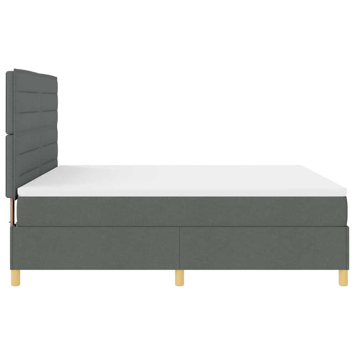 LED Box Spring Bed med hovedgærde Mørkegrå 180 x 200 cm Stof