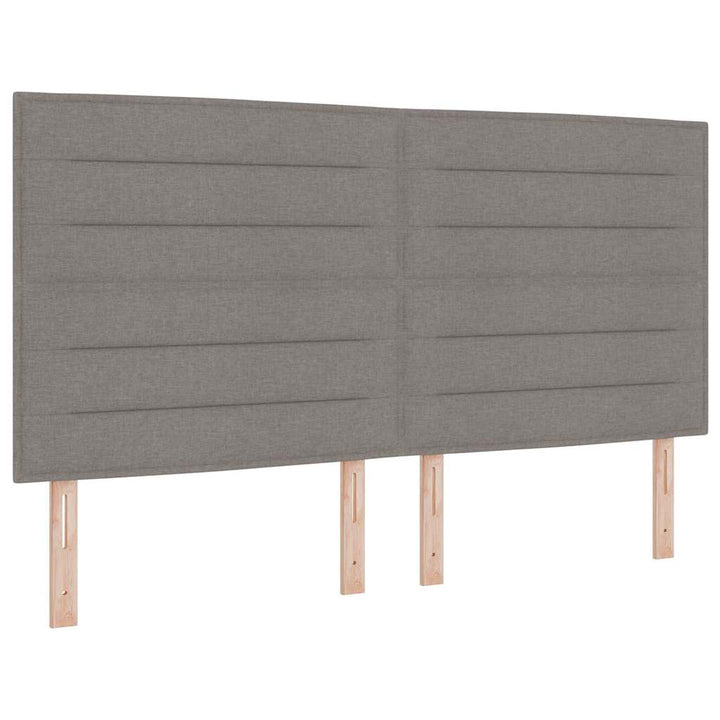 LED Box Spring Bed med hovedgærde Gråbrun 180 x 200 cm Stof