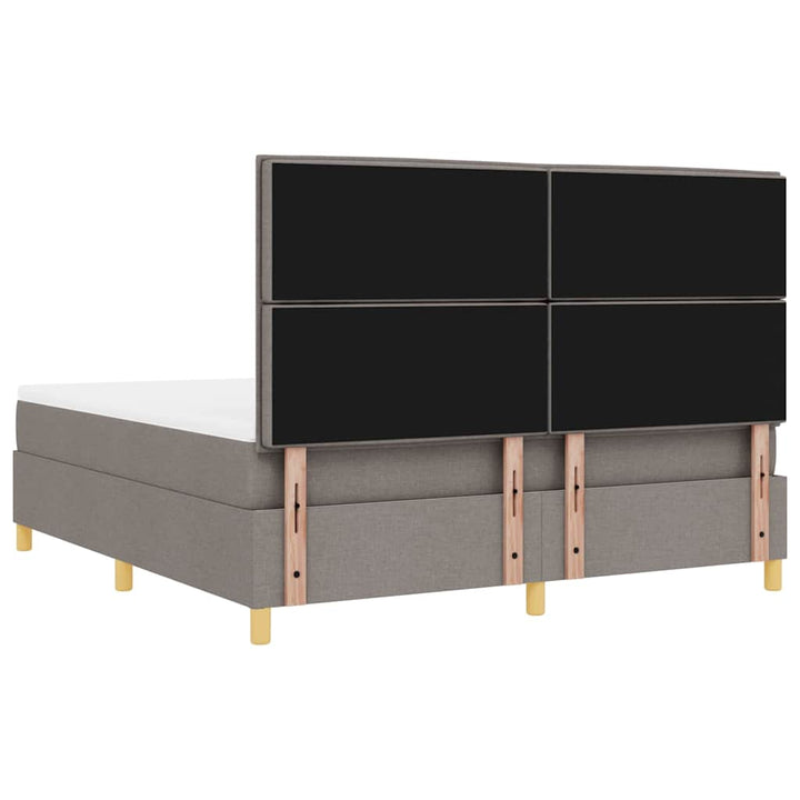 LED Box Spring Bed med hovedgærde Gråbrun 180 x 200 cm Stof