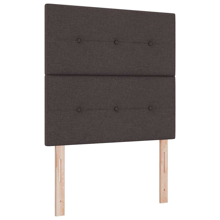 LED Box Spring Bed med hovedgærde Mørk Brun 90 x 190 cm Stof