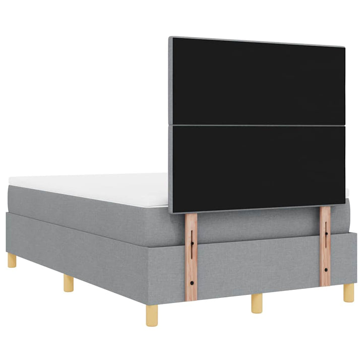 LED Box Spring Bed med hovedgærde Lysegrå 120 x 190 cm Stof