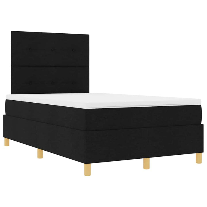 LED Box Spring Bed med hovedgærde Sort 120 x 190 cm Stof