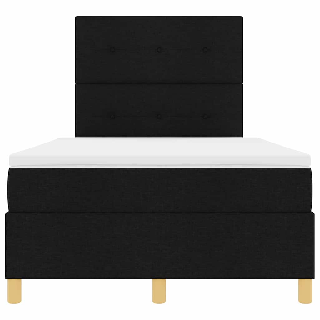 LED Box Spring Bed med hovedgærde Sort 120 x 190 cm Stof