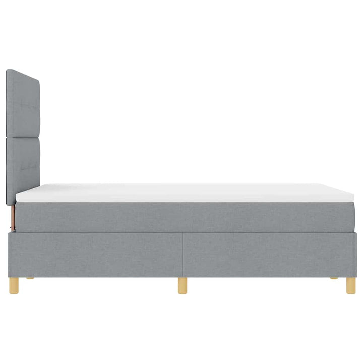 LED Box Spring Bed med hovedgærde Lysegrå 120 x 200 cm Stof