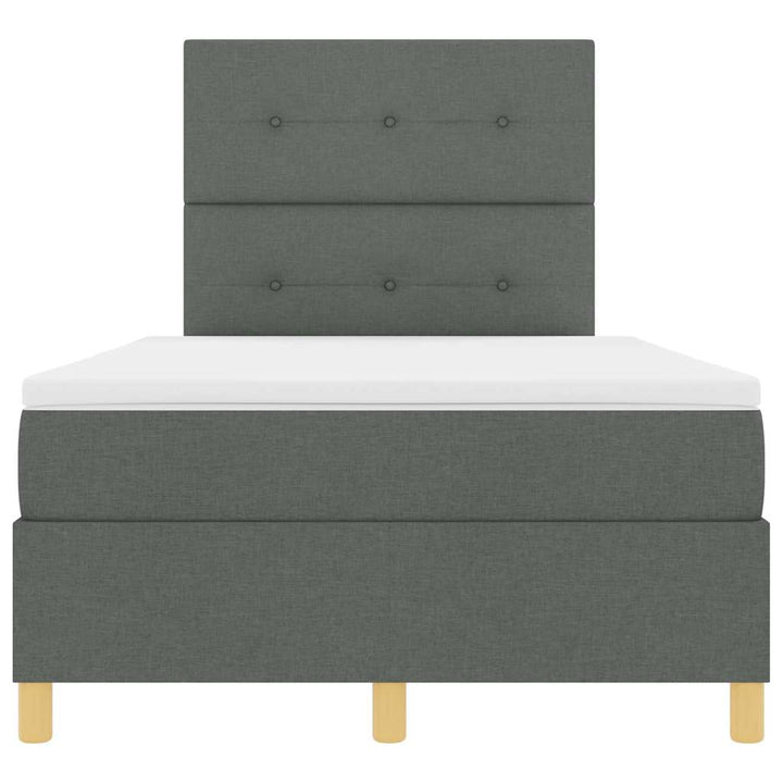 LED Box Spring Bed med hovedgærde Mørkegrå 120 x 200 cm Stof