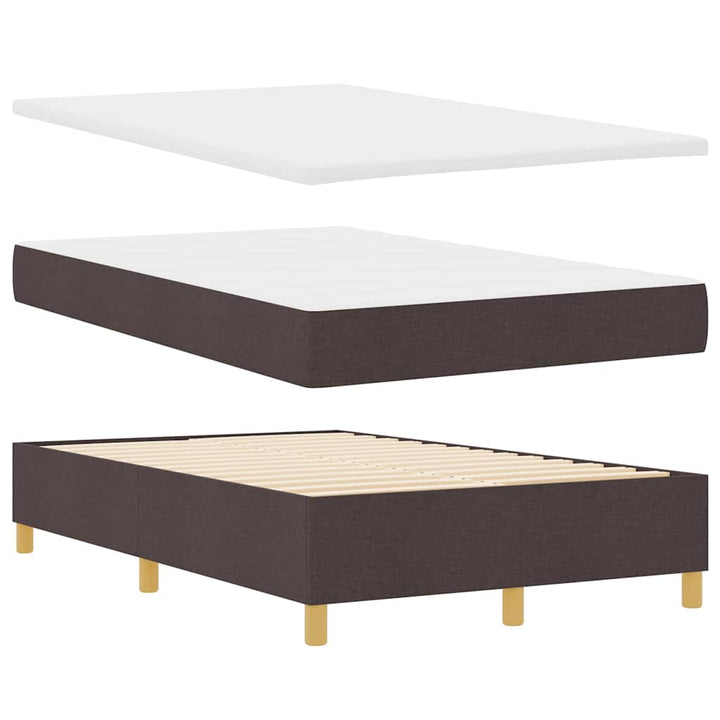 LED Box Spring Bed med hovedgærde Mørk Brun 120 x 200 cm Stof