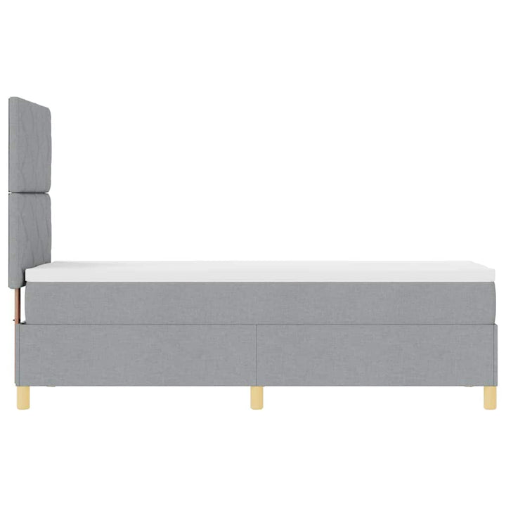 LED Box Spring Bed med madras Lysegrå 80 x 200 cm Stof