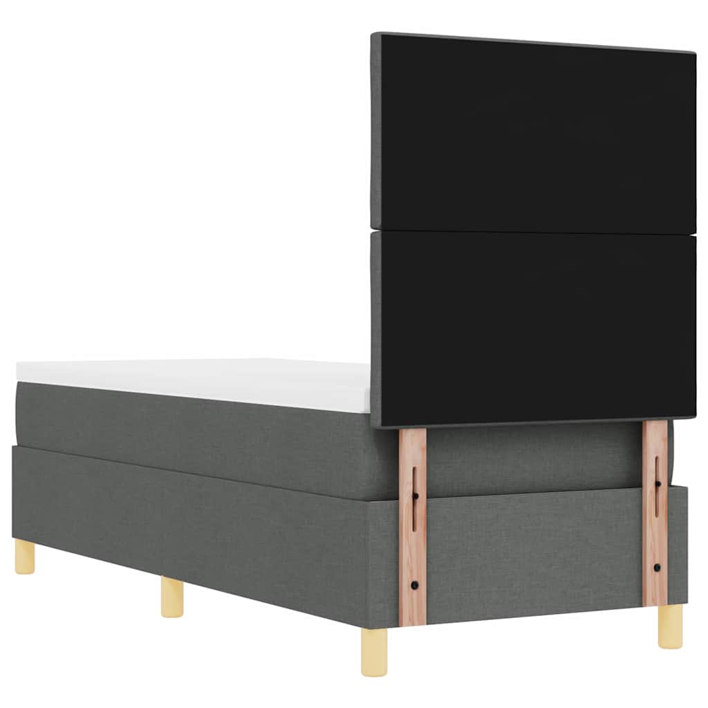 LED Box Spring Bed med hovedgærde Mørkegrå 80 x 200 cm Stof