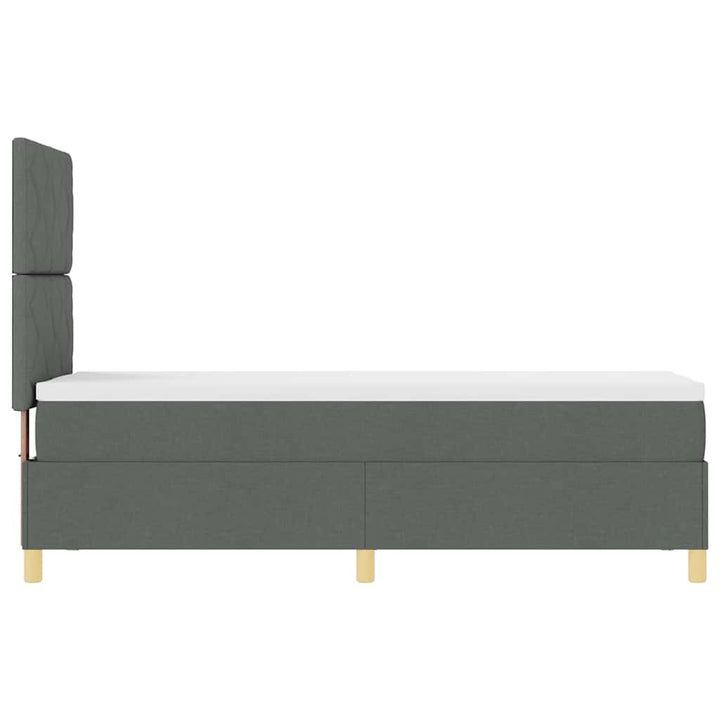 LED Box Spring Bed med hovedgærde Mørkegrå 80 x 200 cm Stof