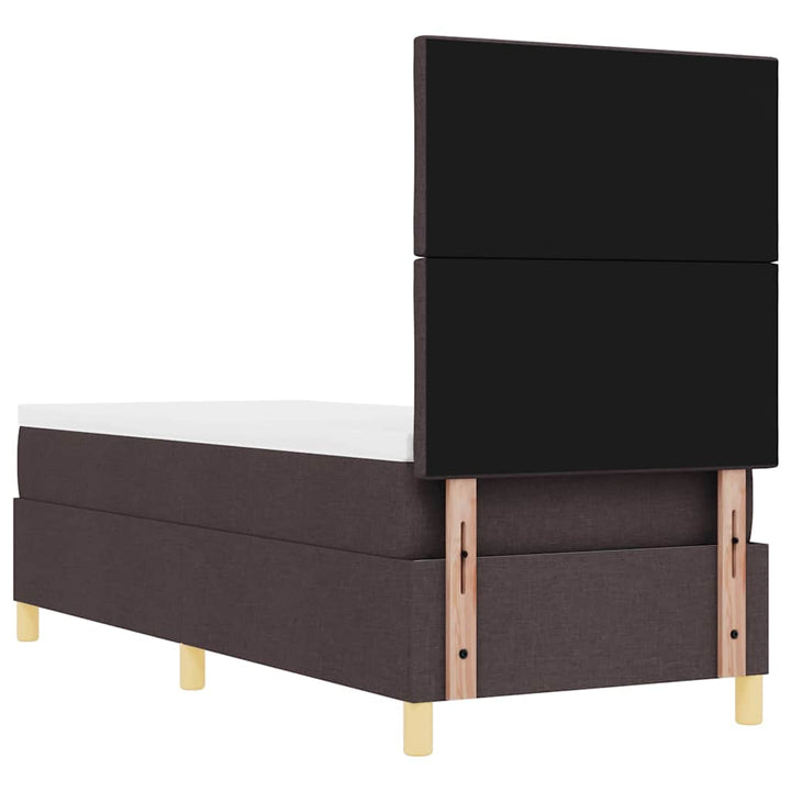 LED Box Spring Bed med hovedgærde Mørk Brun 80 x 200 cm Stof