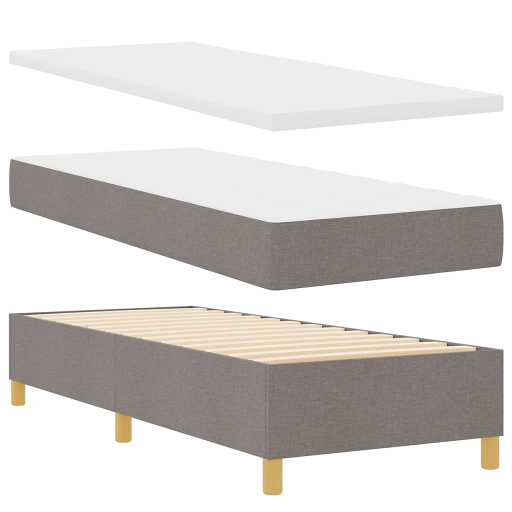 LED Box Spring Bed med hovedgærde Gråbrun 80 x 200 cm Stof