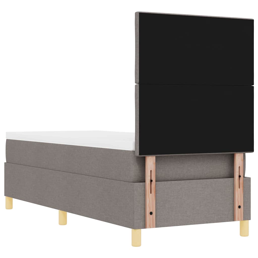 LED Box Spring Bed med hovedgærde Gråbrun 80 x 200 cm Stof