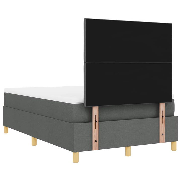LED Box Spring Bed med hovedgærde Mørkegrå 120 x 190 cm Stof
