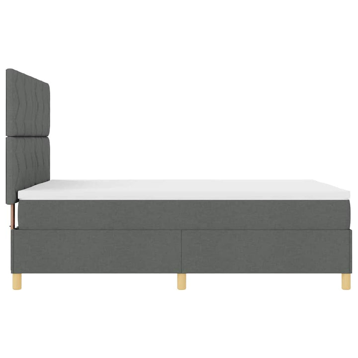LED Box Spring Bed med hovedgærde Mørkegrå 140 x 190 cm Stof