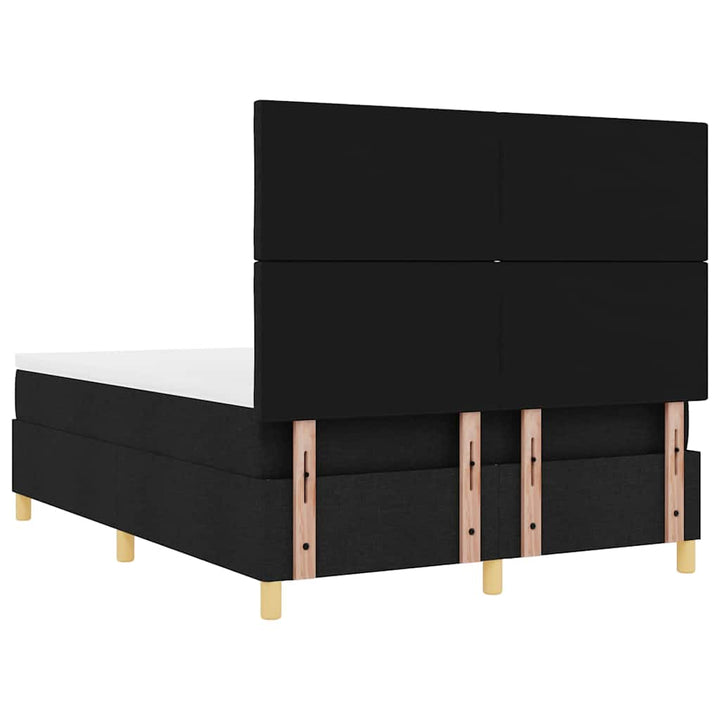 LED Box Spring Bed med hovedgærde Sort 140 x 200 cm Stof