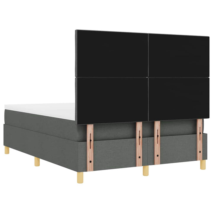LED Box Spring Bed med hovedgærde Mørkegrå 160 x 200 cm Stof