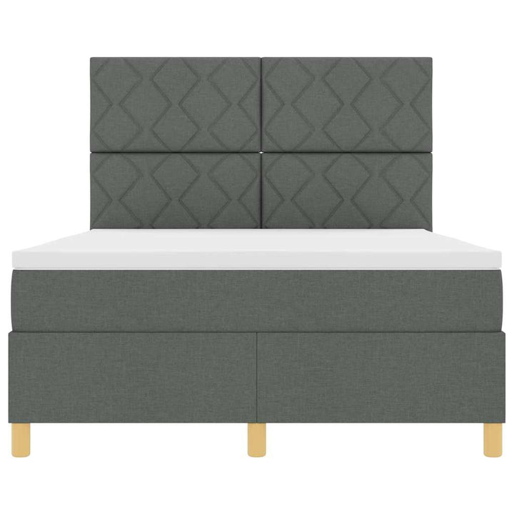 LED Box Spring Bed med hovedgærde Mørkegrå 160 x 200 cm Stof