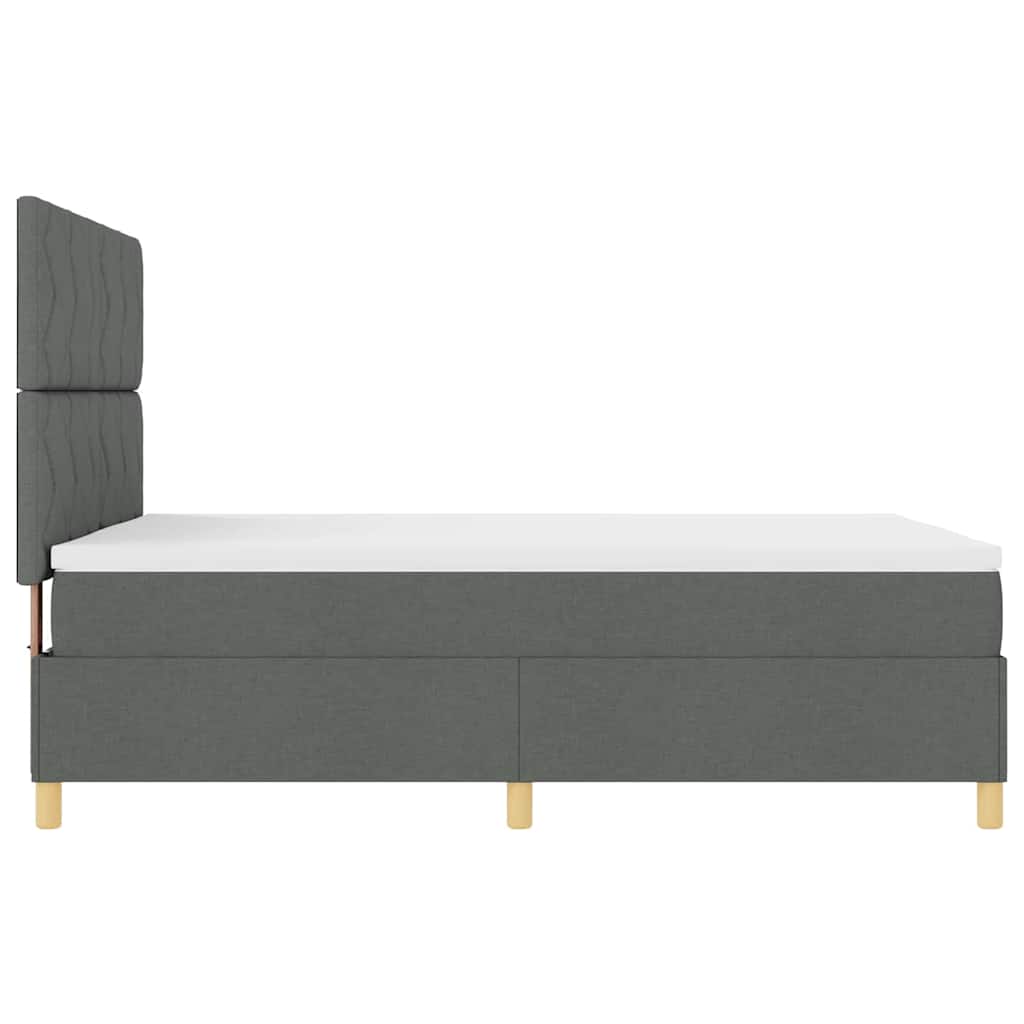 LED Box Spring Bed med hovedgærde Mørkegrå 160 x 200 cm Stof