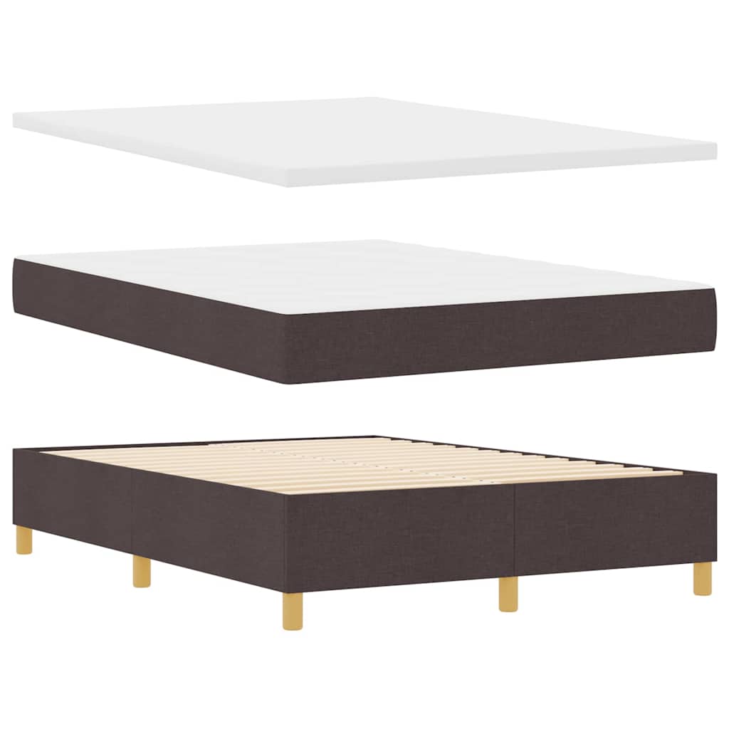 LED Box Spring Bed med hovedgærde Mørk Brun 160 x 200 cm Stof