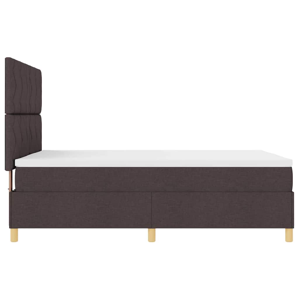 LED Box Spring Bed med hovedgærde Mørk Brun 160 x 200 cm Stof