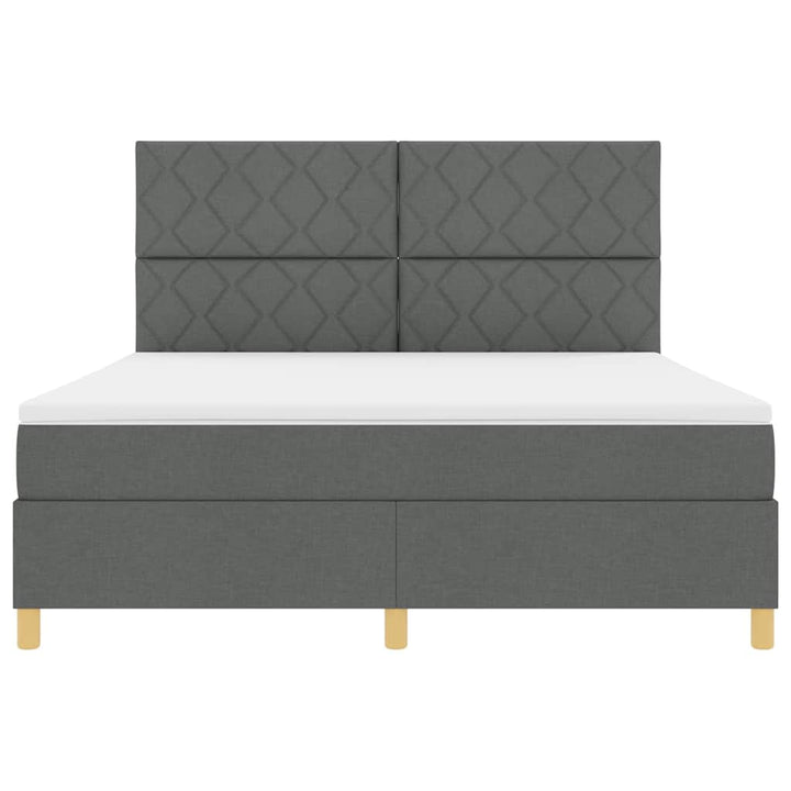 LED Box Spring Bed med hovedgærde Mørkegrå 180 x 200 cm Stof