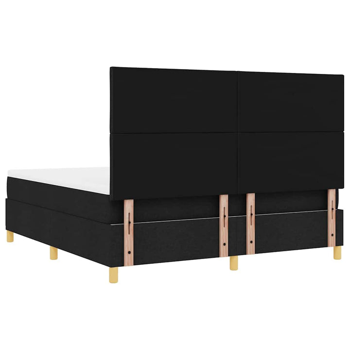 LED Box Spring Bed med hovedgærde Sort 180 x 200 cm Stof