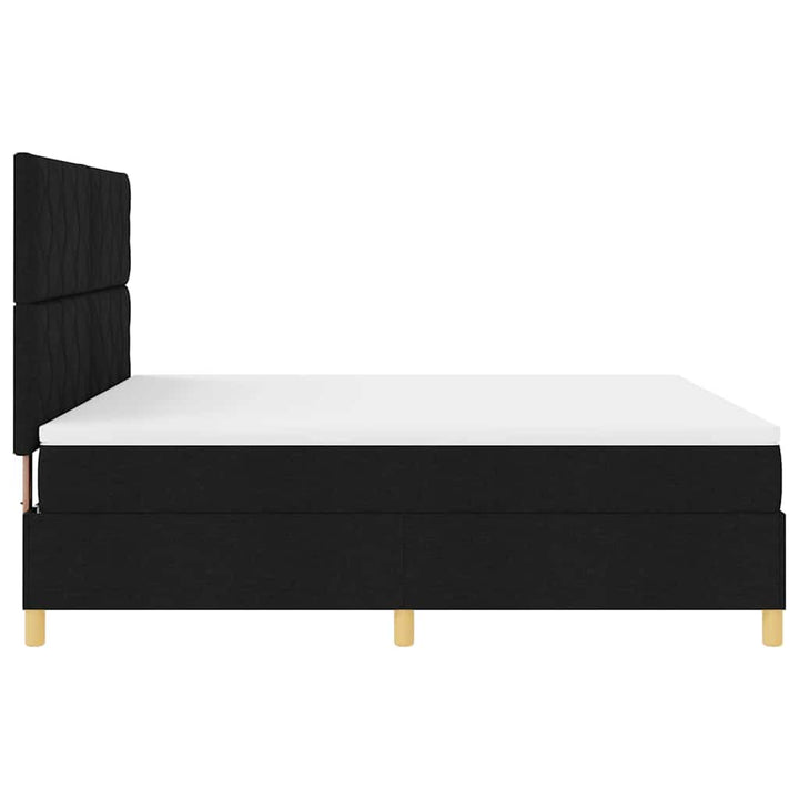 LED Box Spring Bed med hovedgærde Sort 180 x 200 cm Stof