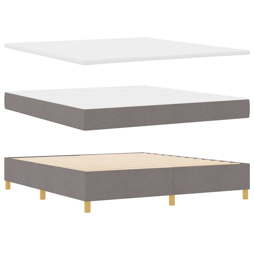 LED Box Spring Bed med hovedgærde Gråbrun 180 x 200 cm Stof