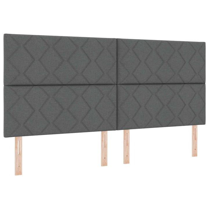 LED Box Spring Bed med hovedgærde Mørkegrå 200 x 200 cm Stof