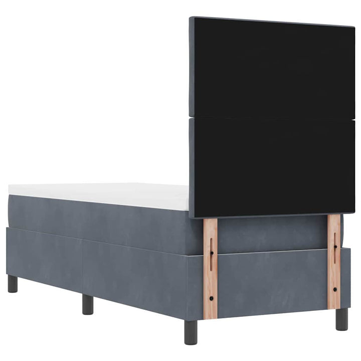 LED Box Spring Bed med hovedgærde Mørkegrå 80 x 200 cm Fløjl