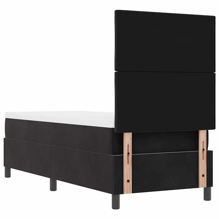 LED Box Spring Bed med hovedgærde Sort 80 x 200 cm Fløjl
