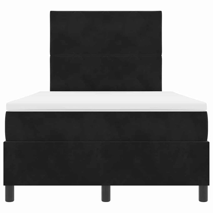LED Box Spring Bed med hovedgærde Sort 120 x 190 cm Fløjl