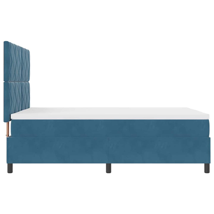 LED Box Spring Bed med hovedgærde Mørk blå 140 x 200 cm Fløjl