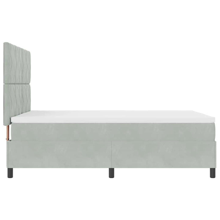 LED Box Spring Bed med hovedgærde Lysegrå 160 x 200 cm Fløjl